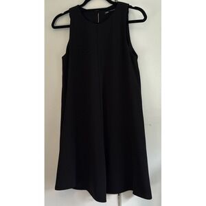 ZARA Black Sleeveless Shift Dress Button Back Career Casual Size S